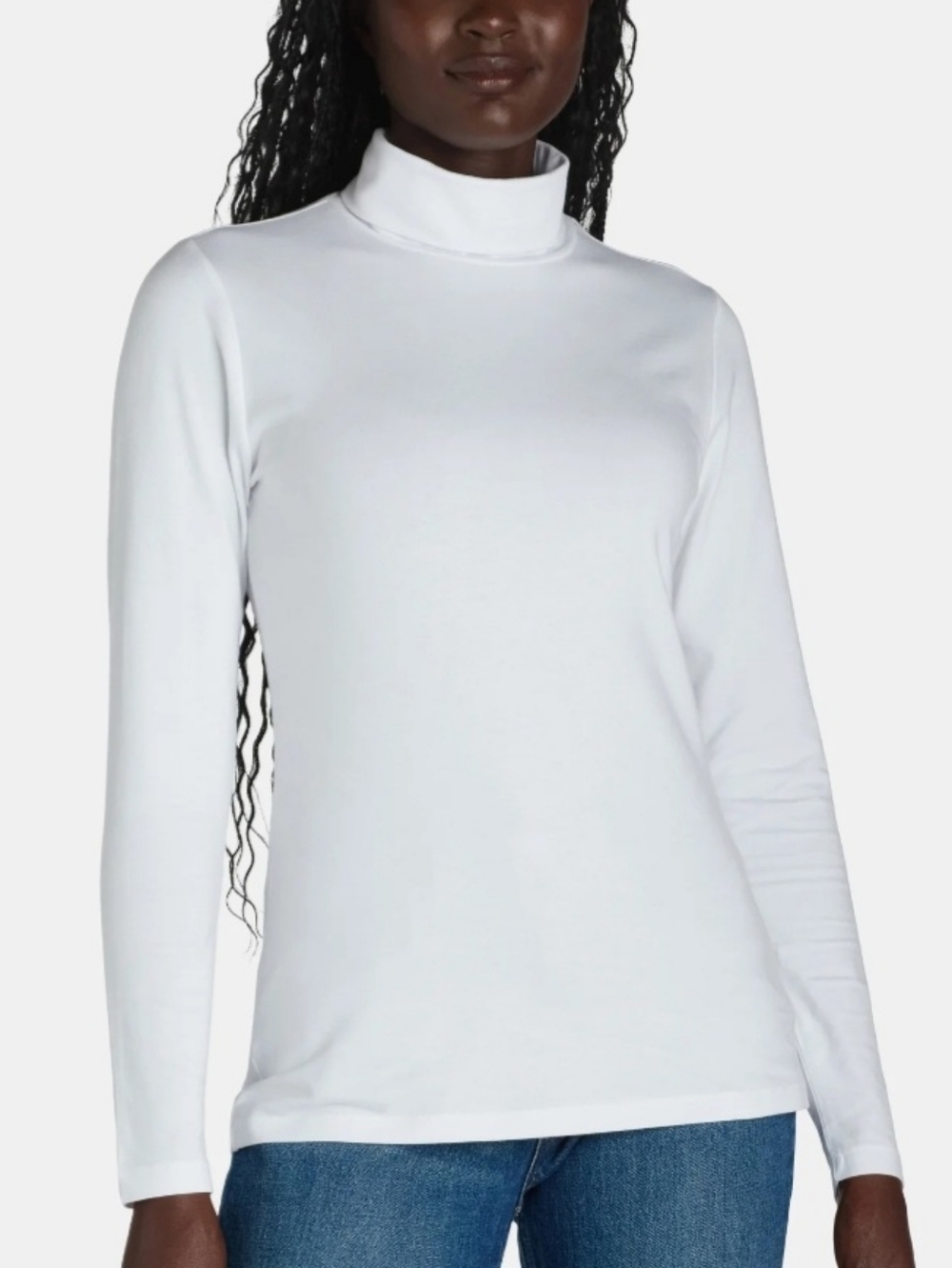 Time and Tru White Turtleneck Long Sleeve Shirt, Size XL (16-18) - NWT